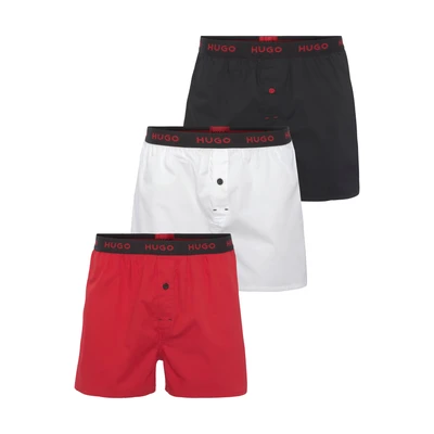 Abbildung von HUGO Underwear Boxershorts &quot;WOVEN BOXER TRIPLET&quot;, (Packung, 3 St., 3er), mit Knöpfen am Eingriff