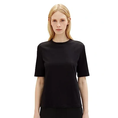 Abbildung von TOM TAILOR Damen 1039942 Loose Fit Basic T Shirt, 14482 deep Black, S