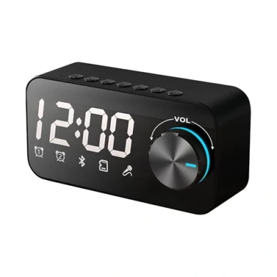 Abbildung von Colexy Bluetooth Lautsprecher mit RGB Licht und Doppelter Wecker, Multifunktion Musikbox Tragbarer Box, Dualen Bass Treibern, 360 Stereo Sound, Freisprechfunktion für Phone, Draußen