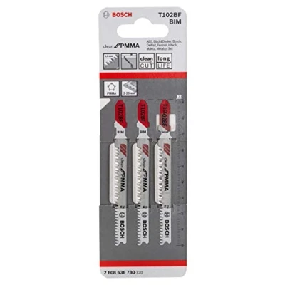 Abbildung von Bosch Accessories 2608636780 Stiksavklinge T 102 BF Clean for PVC 3 stk