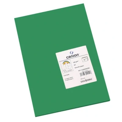 Abbildung von Canson 200040209 Iris Vivaldi glattes, farbiges Papier, A3, moosgrün 30