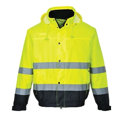 Abbildung von Portwest Zweifarbige Warnschutz Pilotjacke, Größe: M, Farbe: Gelb/Marine, S266YNRM