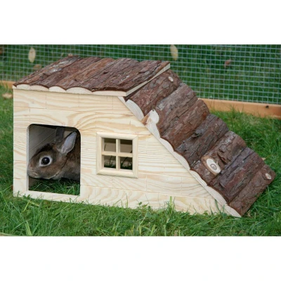 Abbildung von Kerbl NATURE Häuschen m. Rampe Holz 50x25x25cm
