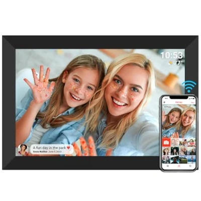 Abbildung von Digitaler Bilderrahmen Frameo WLAN 32GB Fotorahmen 10,1 Zoll 1280x800 IPS LCD Touchscreen Smart Cloud Mit Automatischer Drehung Momente Sofort Über Die App Teilen