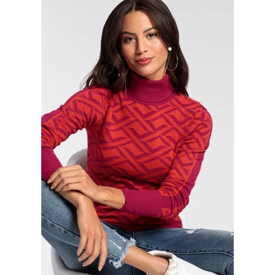 Abbildung von Melrose Rollkragenpullover mit Jacquard Muster NEUE KOLLEKTION