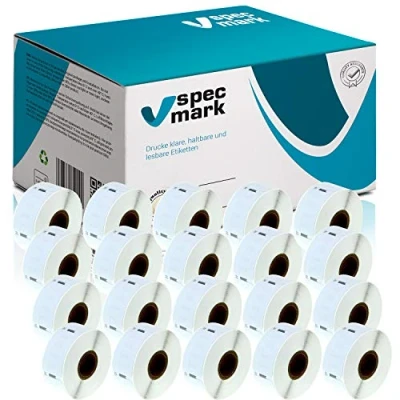 Abbildung von specmark 20 Etiketten Rollen kompatibel mit DYMO 11355 19mm x 51mm S0722550 500 Stück zu allen Etikettendruckern Label Writer 450 4XL Seiko SLP