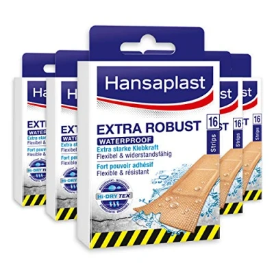 Abbildung von Söhngen Wundpflaster Hansaplast Extra Robust Strips 2,6x7,6cm 16 Stück