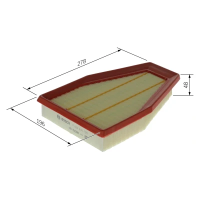 Abbildung von BOSCH F 026 400 755 Luftfilter 48 196 278 Filtereinsatz PORSCHE: 911 Coupe, Cabrio