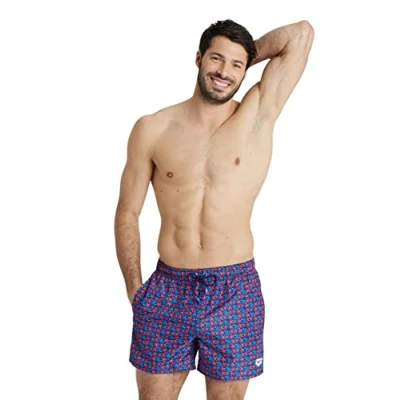 Abbildung von arena Allover Herren Strand und Pool Badehose, Badehose aus Schnelltrocknendem Recycling Material, mit Seitentaschen Innenslip Mesh