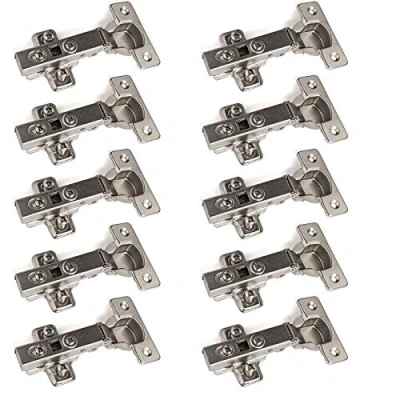 Abbildung von SO TECH® Möbelbeschlag Topfbänder T45/T52 Eckanschlag mit Dämpfer + Kreuzplatte (10 St), Scharnier Scharniere Topfscharniere