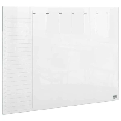 Abbildung von Nobo Mini Whiteboard Wochenplaner, A4, Tisch /Wandmontage, Trocken Abwischbares Acrylglas, Rahmenlos, 210 x 297 mm, Inklusive Markerstift und Montagepads, Durchsichtig, 1915614