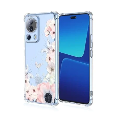 Abbildung von Topme Hülle für Xiaomi MI 13 Lite 6.55&quot;, Handyhülle aus Weichem TPU Silikon, Transparent, mit Gemaltem Muster Blumen 1