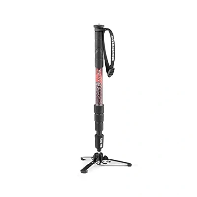 Abbildung von Manfrotto Element MII Video Aluminium Fluid Einbeinstativ, schlank und leicht, belastbar bis 16kg, zusammenklappbare Fluidbasis, 4 Segmente, Drehverschlüsse, für spiegellose DSLR Kameras