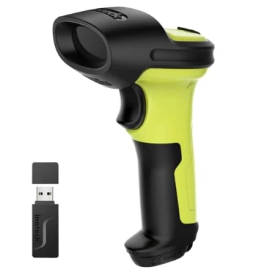 Abbildung von Inateck Barcode Scanner 2D Bluetooth, QR Code Kabellos, Wireless Handscanner mit AI APP &amp; SDK, 1 Ladung 180 Tage Standby, Automatisches schnelles und präzises Scannen, BCST 72, Grün