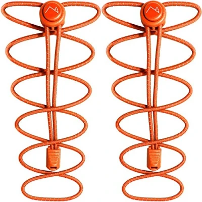 Abbildung von CampTeck U7193 Schnürsenkel mit Schnellverschluss Elastische Schnellschnürsystem Orange 1 Paar