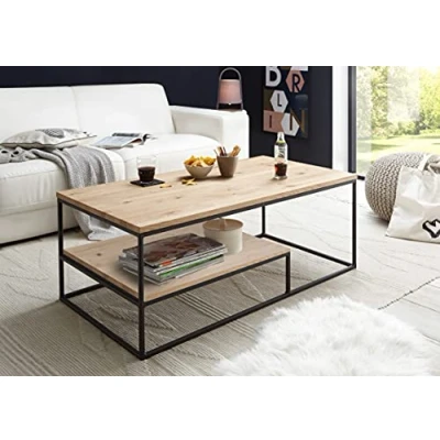 Abbildung von moebel dich auf Couchtisch THORE 2 Wohnzimmertisch Sofatisch mit Tischplatte und Ablageplatte in Eiche massiv B/H/T: 110 x 42 60 cm