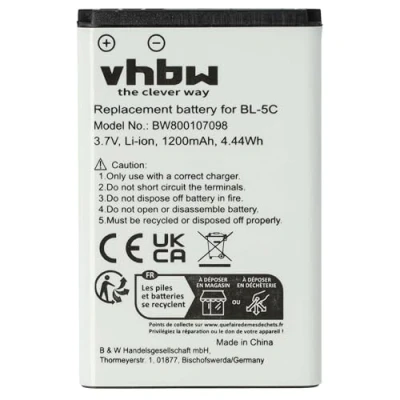 Abbildung von vhbw Akku kompatibel mit Alcatel 3BN67330AA, 8232, 8232 DECT, Mitel 5610, NEC G355 Telefon (1200mAh, 3,7V, Li Ion) Ersatz für RTR001F01, 10000058.