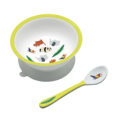 Abbildung von Schüssel mit Saugnapf Le Zoo Melamin 160 ml Maison Petit Jour Paris Gelb 6 m +