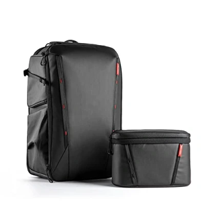 Abbildung von PGYTECH OneMo 2 35 45L Kamerarucksack mit Umhängetasche Professionelle, Fotorucksack Groß Laptopfach Kamera Rucksack Wasserdicht Kompatibel für Sony/Canon/Nikon/DSLR/DJI/FPV, Schwarz