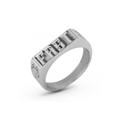Abbildung von Akitsune Fast Statement Ring Stapelbarer Herren Frauen Edelstahl Designer Silber US 6