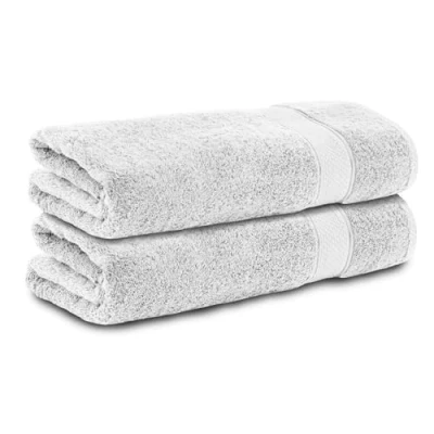 Abbildung von Komfortec 2er Set Duschtücher, 70x140cm Größe, Doppelpack,%100 Baumwolle, Handtücher, Frottee, Weich, Saugstark, Weiß