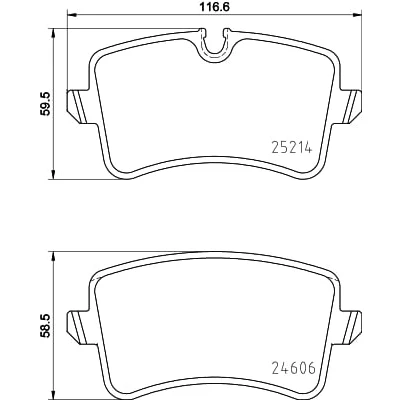 Abbildung von HELLA 8DB 355 016 061 Bremsbelagsatz inkl. Verschleißwarnkontakt mit Zubehör AUDI: A6 C7 Avant, Limousine, Allroad, PORSCHE: Macan