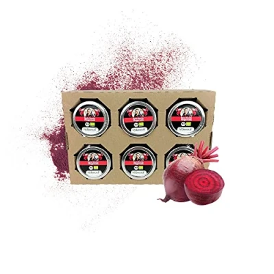 Abbildung von SANUUS Bio Gourmet Gewürz Salze Rote Beete 6x120g Gewürze &amp; Salz zum Kochen, Grillen oder als Geschenke zur Hauseinweihung Besonderes Kräuter Gewürzsalz aus dem Allgäu