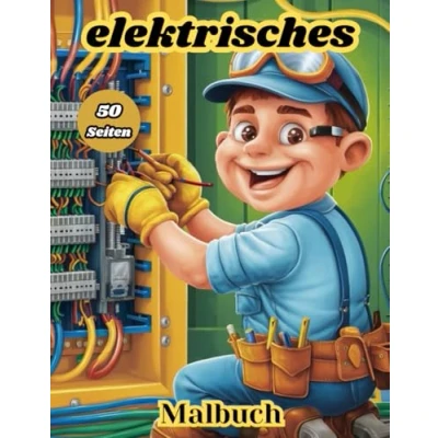 Abbildung von elektrisches Malbuch: 50 Malvorlagen mit vielen Motiven zum Thema Elektrik, um Spaß zu haben und Stress abzubauen, für Kinder von 4 bis 17 Jahren