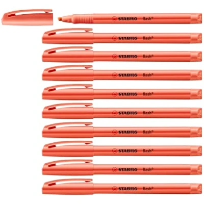 Abbildung von Textmarker STABILO flash 10er Pack rot