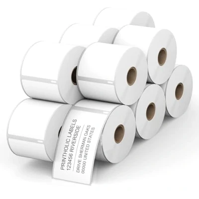 Abbildung von Powerwerk 5 Rollen 99014 Selbstklebende Etiketten Kompatibel mit DYMO, 54mm x 101mm, Mehrzwecketiketten für LabelWriter 450 Serie und 4XL