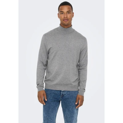 Abbildung von Only &amp; Sons Onswyler LIFE LS CREW NOOS Strickpullover, Herren, Größe: Medium, Medium grey melange