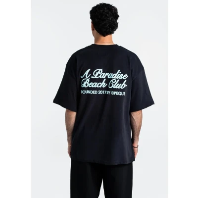Abbildung von Pequs A Paradise Beach Tshirt print, Herren, Größe: Small, Black