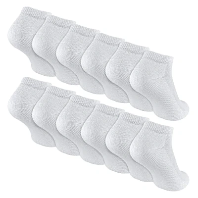 Abbildung von 12er Pack Kinder Bambus Sneaker Socken Sock Snob Unsichtbare No Show Laufsocken in Schwarz oder Weiß (3 7 Jahre, Weiß)