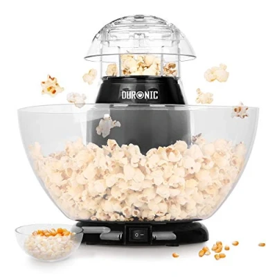 Abbildung von Duronic Popcornmaschine, POP50 BK Heißluft ohne Fett &amp; Öl, 1200 Watt