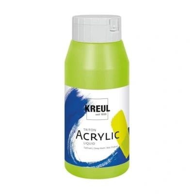Abbildung von KREUL 17064 Solo Goya Triton Acrylfarbe fluoreszierend grün, 750 ml Flasche, schnell und matt trocknend, Farbe auf Wasserbasis, in Studioqualität, vielseitig einsetzbar, gut deckend ergiebig