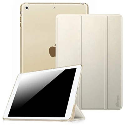 Abbildung von Fintie Hülle für iPad Air 2 (2014 Modell) / (2013 Ultradünne Superleicht Schutzhülle mit Transparenter Rückseite Abdeckung Auto Schlaf/Wach Funktion, Champagner Gold