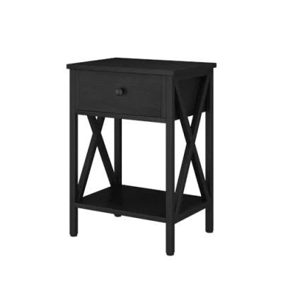 Abbildung von Vicco Nachtschrank Keno, Schwarz, 40 x 55 cm mit Schublade