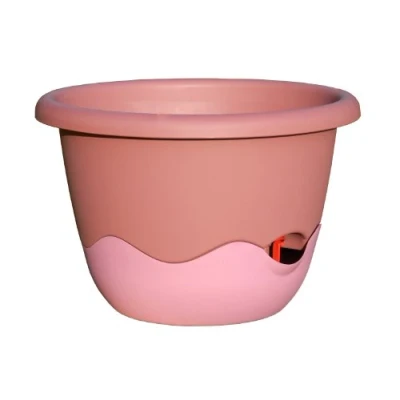 Abbildung von Plastia Blumentopf Blumenampel Mareta 25 rosa weinrot mit Wasserspeicher