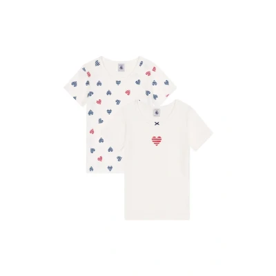Abbildung von Petit Bateau KIDS 2 PACK Unterhemd/shirt marshmallow/multicoloured für Kinder, Größe: 140, Marshmallow/multi coloured