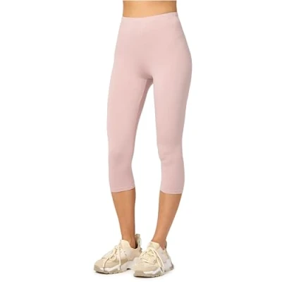 Abbildung von Merry Style Damen Leggings 3/4 Capri aus Viskose MS10 144 (Puderrosa, 3XL)