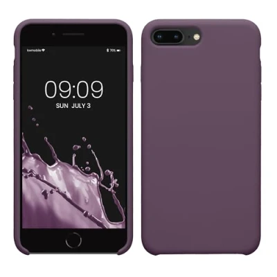 Abbildung von kwmobile Hülle kompatibel mit Apple iPhone 7 Plus/iPhone 8 Plus Silikon Handy Case Handyhülle weiche Oberfläche kabelloses Laden Helle Iris