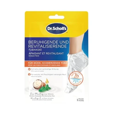 Abbildung von Dr. Scholl&#039;s Beruhigende und Revitalisierende Fußmaske für müde, schmerzende Füße, feuchtigkeitsspendende Socken, Entspannend, macht die Haut weich mit Epsom Salz, Menthol, Sheabutter Lavendel