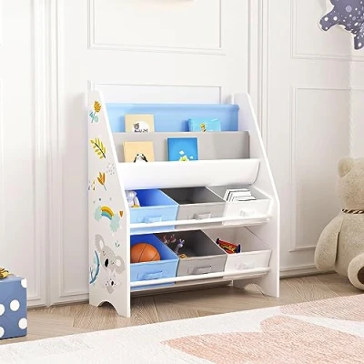 Abbildung von en.casa Kinderregal, »Ponteceso« Koala Motiv 74 x 62 26,5 cm Blau/Grau
