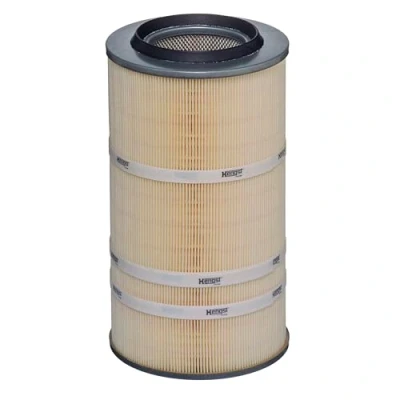 Abbildung von HENGST FILTER E115L Luftfilter 376 198 Filtereinsatz MAN: L 2000, G 90, MERCEDES BENZ: UNIMOG, NG, IVECO: P/PA Haubenfahrzeuge,