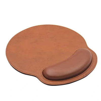 Abbildung von eyscar Ergonomisches Mauspad mit Handgelenkauflage,Mauspad Handauflage,Gaming Mauspad,Anti Sehnenscheidenprobleme für Computer und Laptop (Leather Brown)