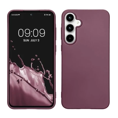 Abbildung von kwmobile Case kompatibel mit Samsung Galaxy A55 5G Hülle Schutzhülle aus Silikon metallisch schimmernd Handyhülle Metallic Lavendel