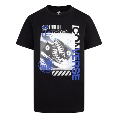 Abbildung von Converse Photo Sneaker TEE Tshirt print für Kinder, Größe: 128/140, Black