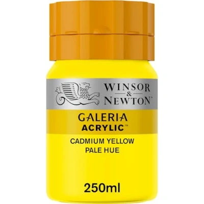 Abbildung von Winsor &amp; Newton 2137114 Galeria Acrylfarbe, hohe Pigmentierung, lichtecht, buttrige Konsistenz, 250 ml Tube Kadmiumgelb Blass