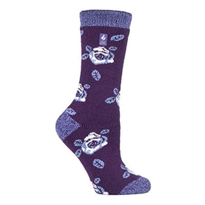 Abbildung von HEAT HOLDERS Lite Damen Dünn Bunt Muster Motiv Thermosocken für Geschenk Socken Winter (37 40, Plum (Rome))