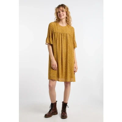 Abbildung von Dreimaster Kleid Damen Dunkelgelb Mehrfarbig
